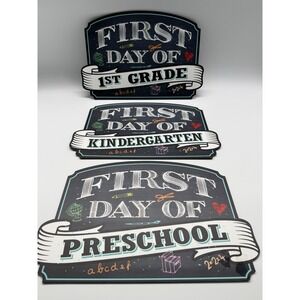 Wood Signs First Day of Preschool -Kindergarten‎ -1st Chalkboard Style Board